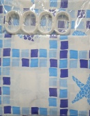 штора для ванной 180х180см голубая ws-800