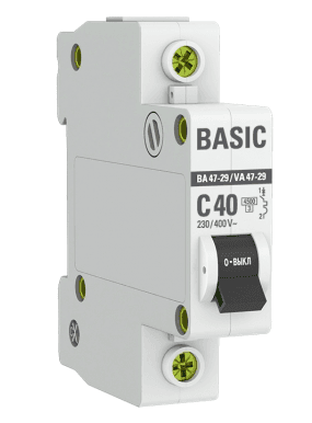 выключатель автоматический модульный 1p 40а 4,5ка х-ка с ва 47-29 ekf basic /12