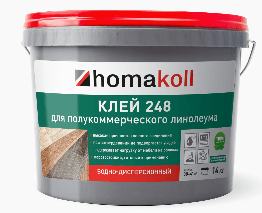 клей для напольных покрытий homakoll 248 ведро 14 кг