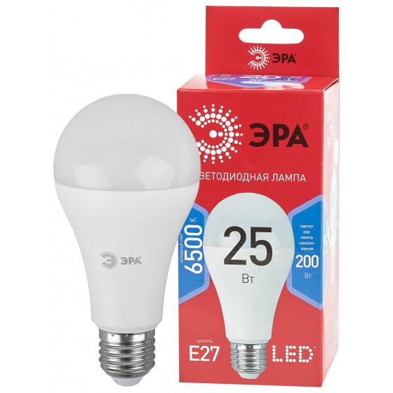 лампа светодиодная эра eco лон a65 e27 25w (2000lm) 6500k 4к 132х65 a65-25w-865-e27 8754