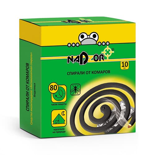 спирали от комаров чёрные 10шт nadzor