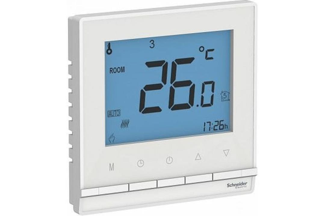 термостат теплого пола электронный с датчиком от+5до+35°c 16a atlasdesign белый/8