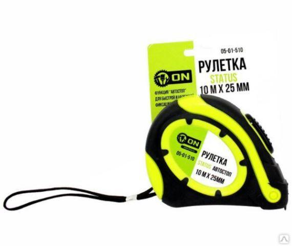 рулетка on status 10м х 25мм, автостоп/48шт/кор (05-01-510)
