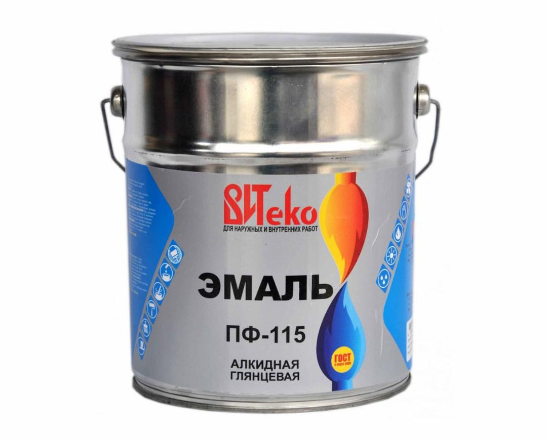 эмаль алкидная пф-115 &quot;витеко&quot; коричневая 10кг/1/