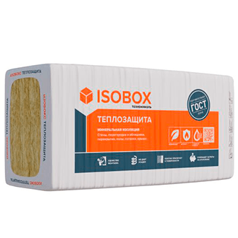 плиты теплозвукоизоляционные 38p изобокс 1200x610x50 (пл.15кг/м3, 0,44 м3/8,8м2)/36