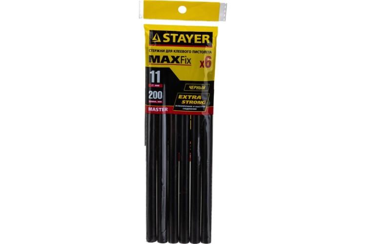 стержни клеевые stayer black professional чёрные 6шт, 11х200мм