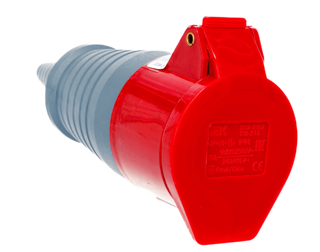 розетка переносная с защитной крышкой сси-215 3р+ре+n 16а 380-415в ip44 iek/10