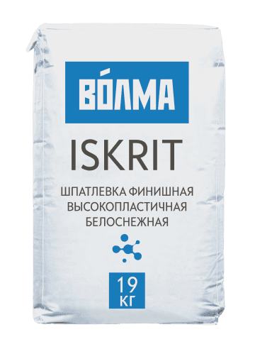 смесь сухая шпаклевочная на полимерном вяжущем волма-iskrit pro, 19 кг