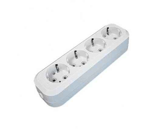 колодка розеточная 4 отд с з/к белая smartbuy/1