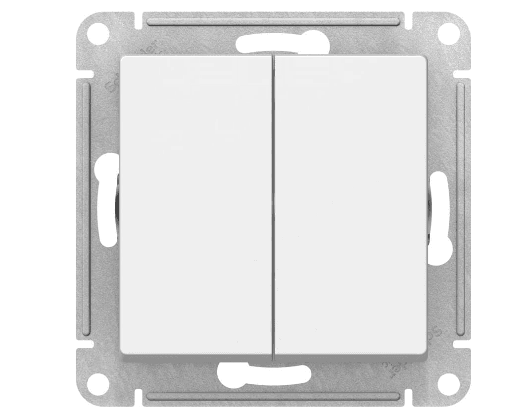 выключатель 2 кл. 10a 250b сх.5 atlasdesign белый/20