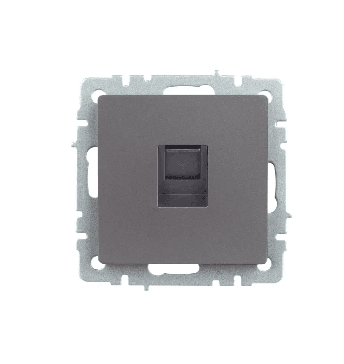 розетка компьютерная 1-м rj45 кат. 5e рк10-брс brite сталь iek