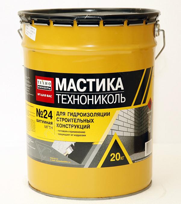 мастика гидроизоляционная технониколь №24 (мгтн) ведро 20л/20кг/36