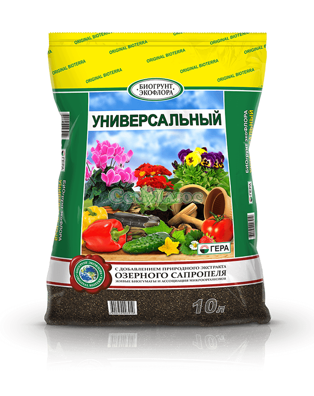 грунт цветочный с сапропелем 10л гера