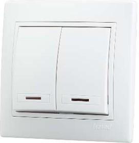 выключатель открытой установки 2 кл. с индикатором 10a сп mira ip20 lezard 701-0202-112
