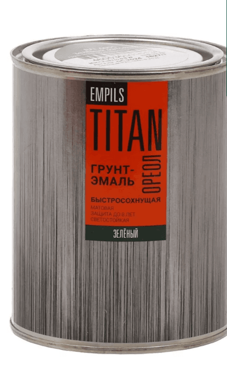 грунт-эмаль быстросохнущая ореол titan матовая зеленая ral 6005 0.75л 0.9 кг