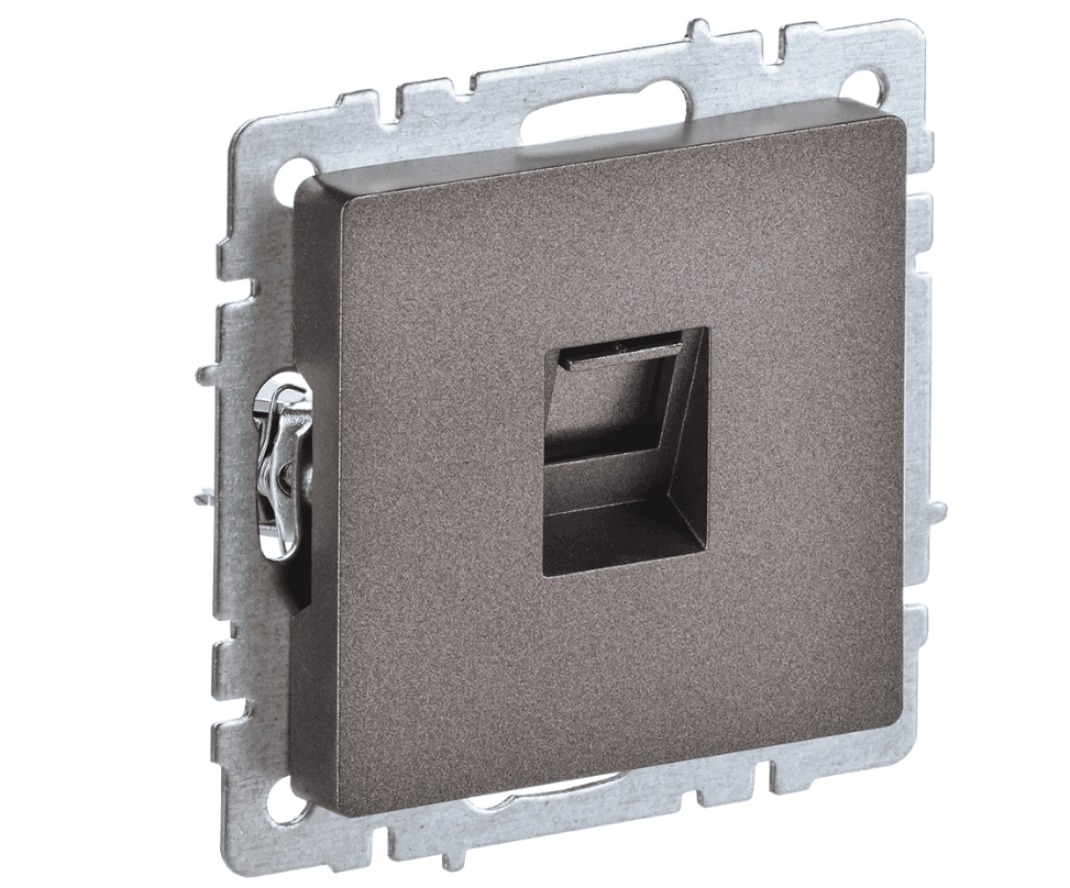 розетка компьютерная 1-м rj45 кат. 5e рк10-бртб brite бронза iek
