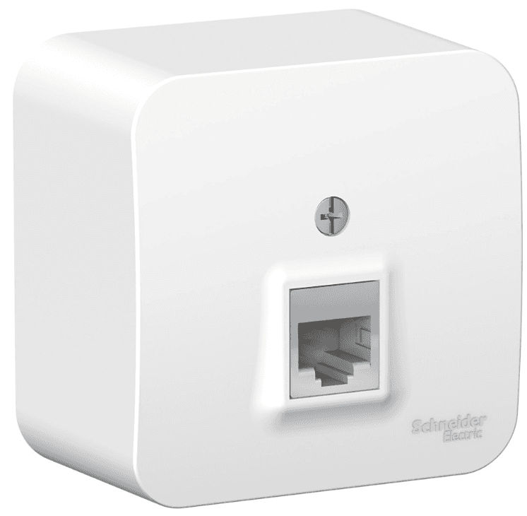 розетка компьютерная открытой установки 1-м rj45 кат.5e изол пл blanca белый /12