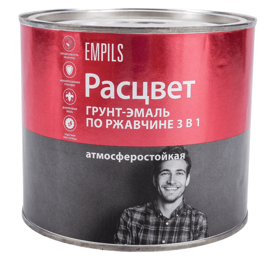 грунт-эмаль по ржавчине алкидная расцвет светло-серая 1,9кг