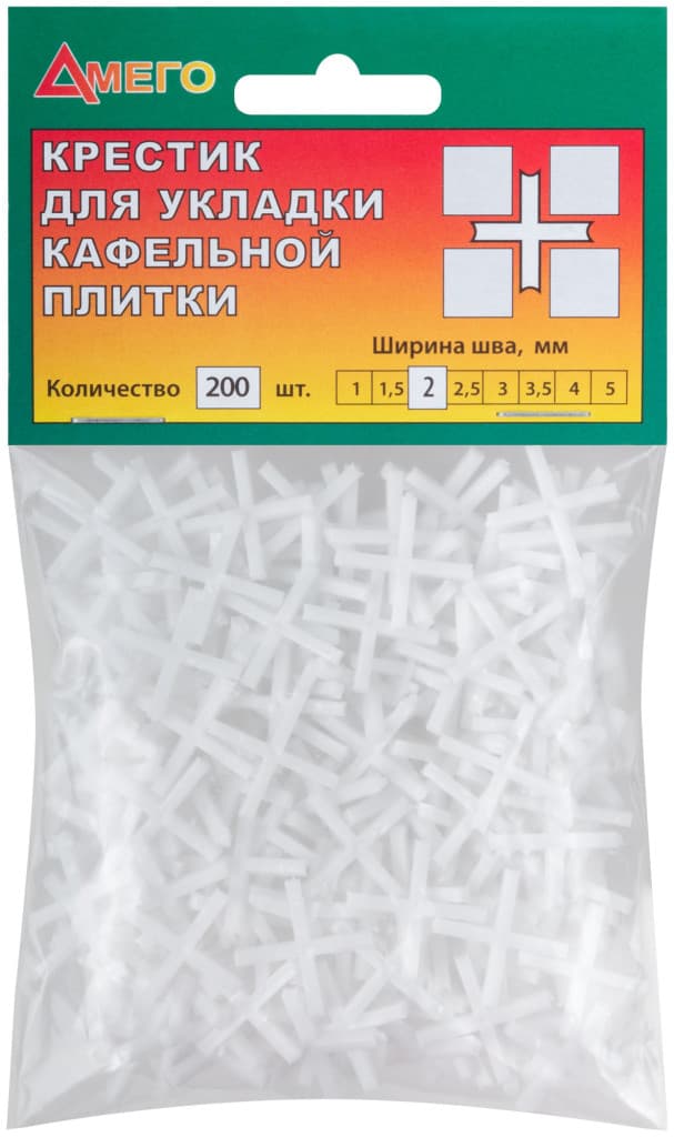 крестики д/кафеля 2,0мм (200 шт/уп)/300