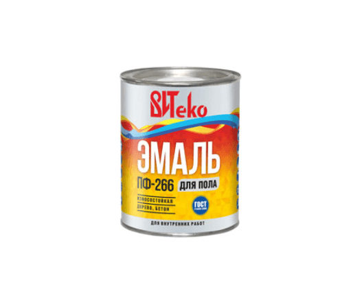 эмаль алкидная д/пола  пф-266 &quot;витеко&quot; желто-коричневая 0,8 кг