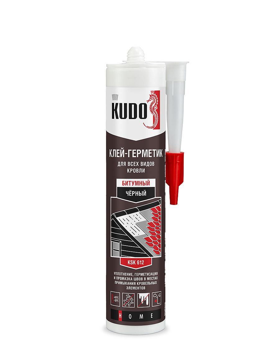 клей-герметик kudo home ksk-612 битумный для всех видов кровли, черный, 280мл/12/1872