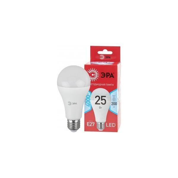 лампа led 4000k эра eco лон a65 e27 25w (2000lm) 4к 132х63 a65-25w-840-e27 r7738