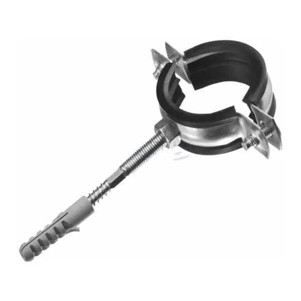 хомут трубы металл 1 1/2" (47-51) (в комплекте дюбель, шпилька)/75