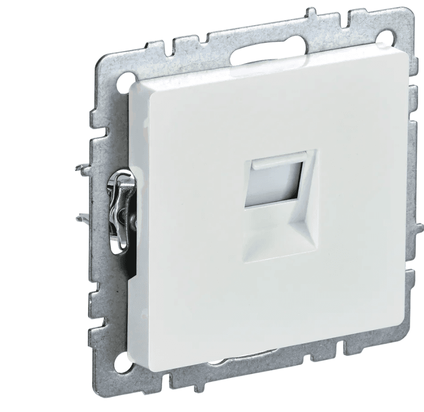 розетка компьютерная 1-м rj45 кат. 5e рк10-брж brite жемчуг iek