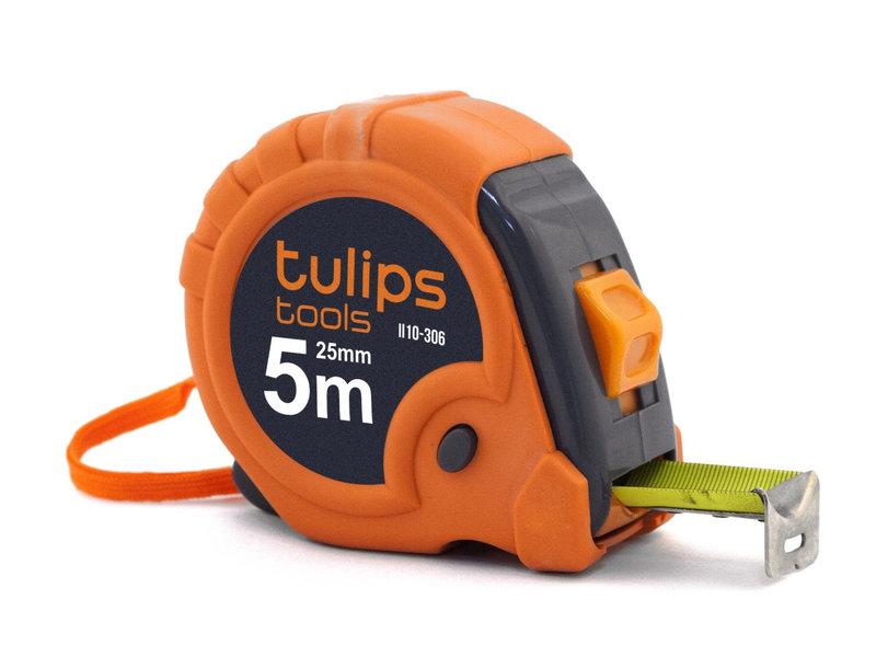 рулетка с 3 фиксаторами tulips tools, 5 м