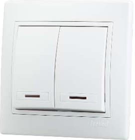выключатель открытой установки 2 кл. с индикатором 10a сп mira ip20 lezard 701-0202-112