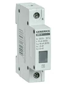 ограничитель импульсных перенапряжений опс1-c 1р 10/40ка 230в generica /12