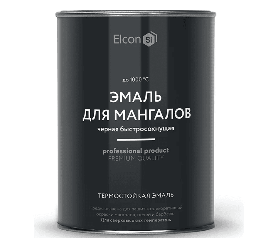 эмаль элкон термостокойкая черная 0,8л (до 1000*)