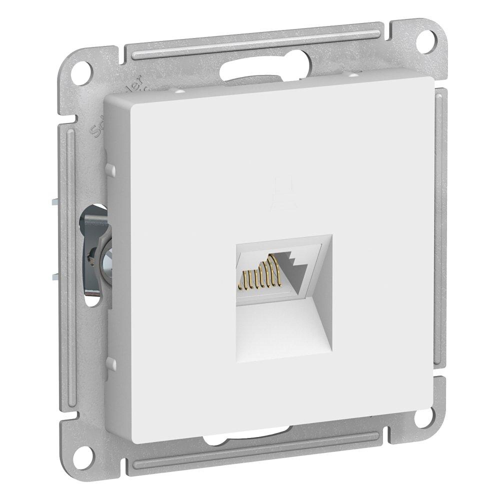 розетка компьютерная 1-м rj45 кат. 5е механизм atlasdesign белый/10