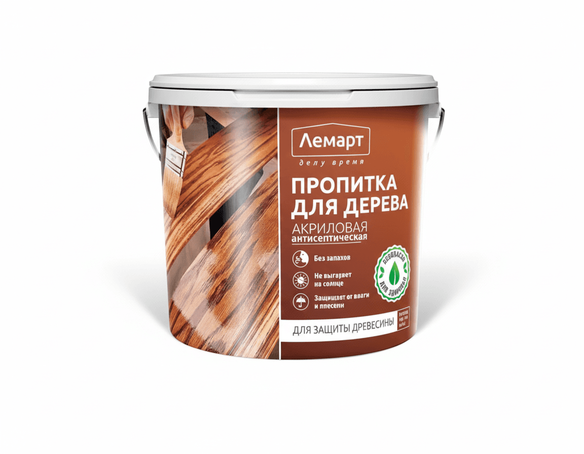пропитка для дерева антисептическая акриловая груша лемарт, 3 кг
