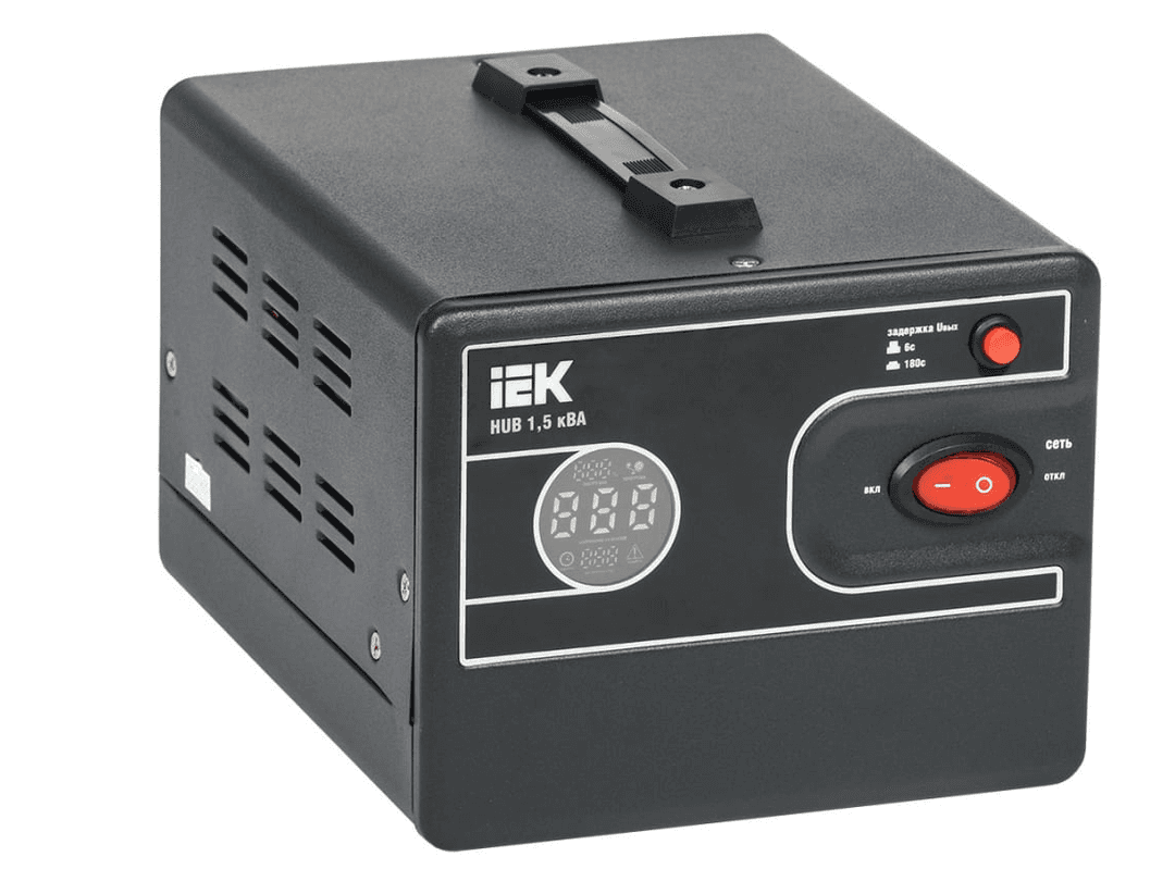стабилизатор напряжения переносной hub 1,5ква iek /1