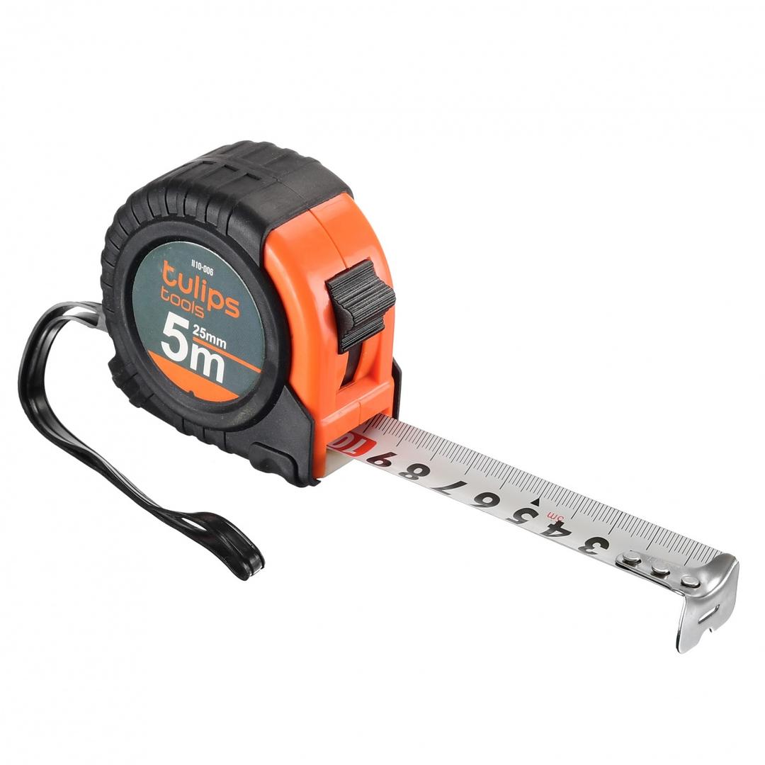 рулетка с фиксатором tulips tools, 5 м