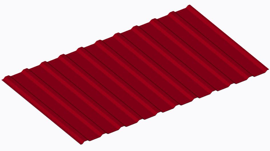 профлист некондиция с10 красное вино (ral 3005) 1150х2000х0,40мм (2,3м2)