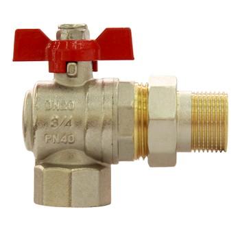 кран шаровый угловой со сгоном 3/4&quot; (20) (бабочка/американка) hlv/8/ - 101228.n02
