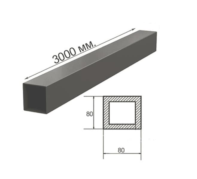 столб 80х80х3000 ral 7024 графит