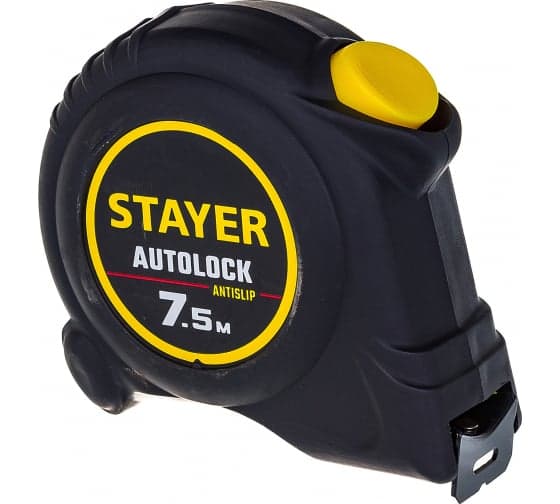 рулетка stayer аutolock 7,5м / 25мм с автостопом