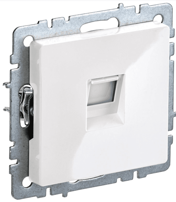 розетка компьютерная 1-м rj45 кат. 5e рк10-брб brite белая iek/10