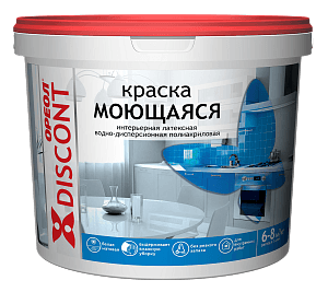 краска &quot;ореол дисконт&quot; интерьерная моющаяся, 6,5 кг
