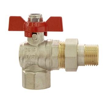 кран шаровый угловой со сгоном 1/2&quot; (15) (бабочка/американка) hlv/14/ - 101228.n.01