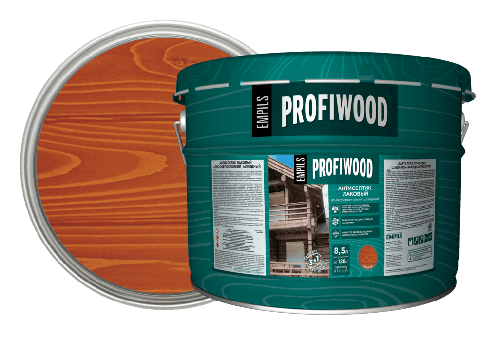 антисептик лаковый тонирующий алкидный рябина profiwood, 8 кг