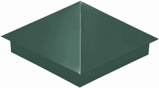 колпак для столба 480*480*185*0,45 зеленый мох (ral 6005) ре в пленке