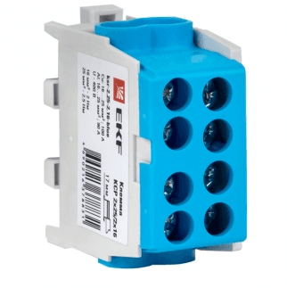 клемма распределительная кср с двойным винтом 2x25/2x16 синяя ekf proxima /14