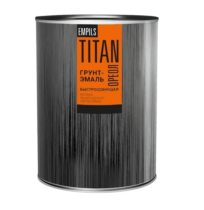 грунт-эмаль быстросохнущая ореол titan матовая серая 2.2 л 2.7 кг