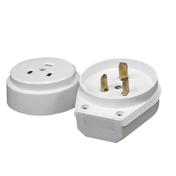 разъем рш-вш 32а 250в 2p+pe (оу) пластиковый белый ekf proxima /6