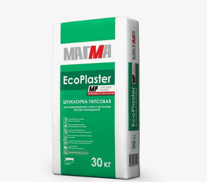 штукатурка гипсовая ecoplaster mp, магма, 30кг/45/ некондиция