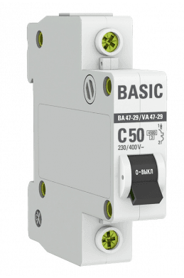 выключатель автоматический модульный 1p 50а 4,5ка х-ка с ва 47-29 ekf basic /12